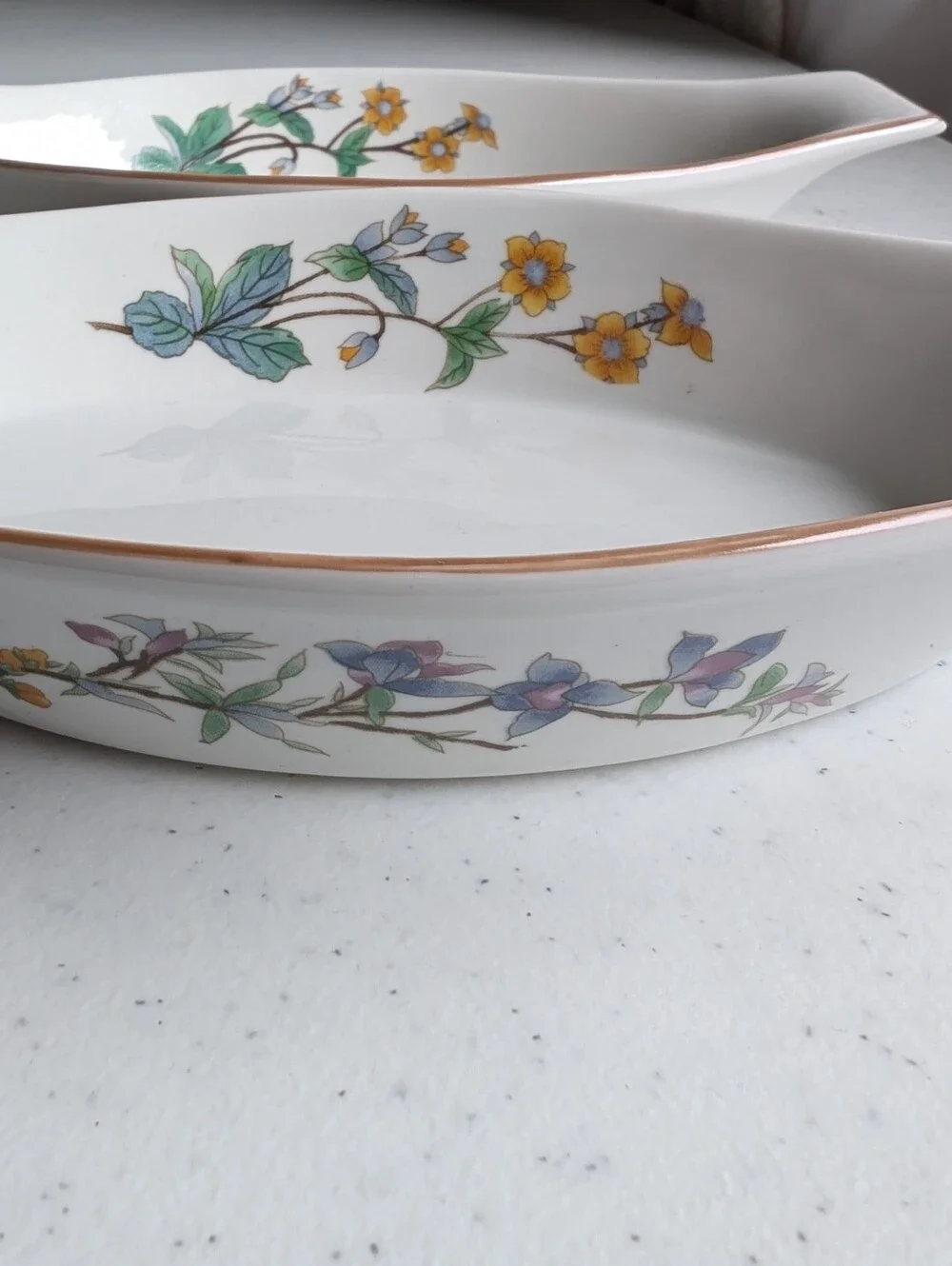 Vintage Citation Woodhill Au Gratin Floral Ceramic Serving Dish 8.5 In Set Of 2